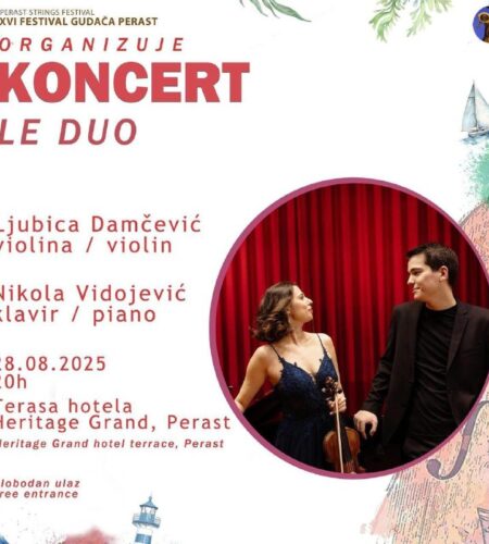 [Photo] Концерт дуэта Le Duo в Перасте В четверг, ...