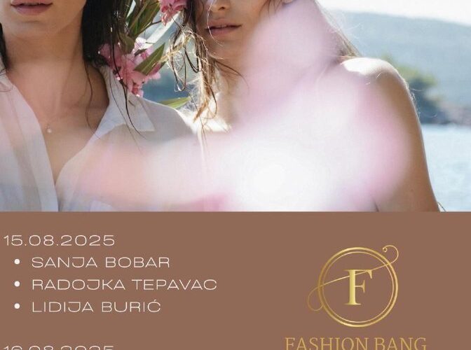 Две модели на мероприятии Fashion Bang в Которе, 15-16 августа 2025 года. Мода в Черногории.