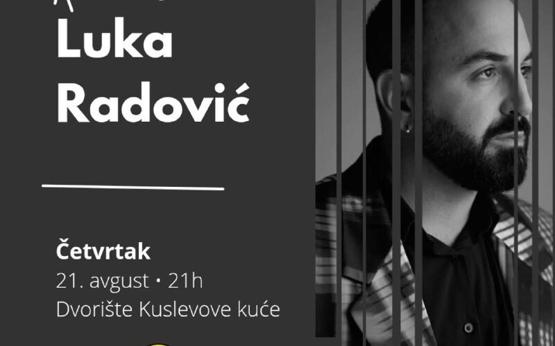 Концерт Люка Радовича в Подгорице, 21 августа, Куслевова куча, культурное событие в Черногории.