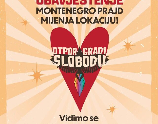 Важное объявление о Montenegro Pride: изменение места проведения на 4 октября 2025 года в Подгорице.