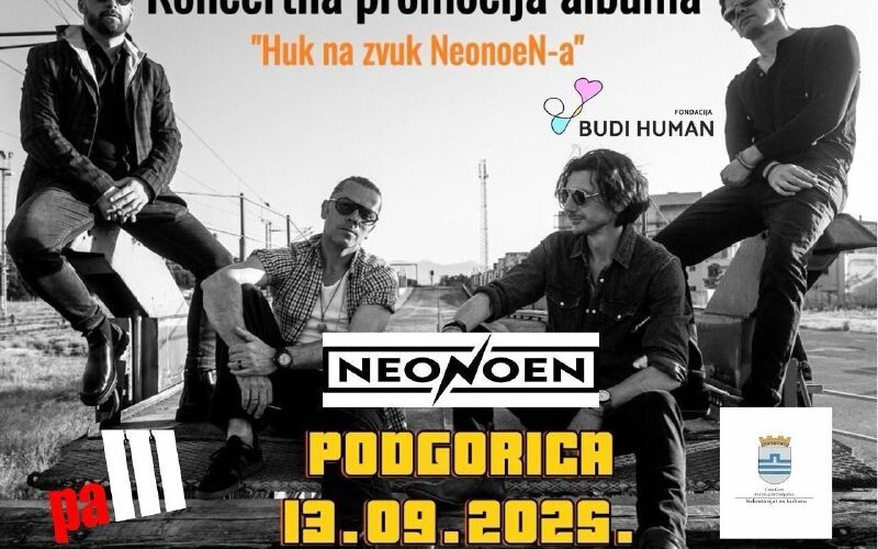 Концертная промоция группы NeonoeN в Подгорице, Черногория, 13 сентября 2025 года, в Негошевом парке.
