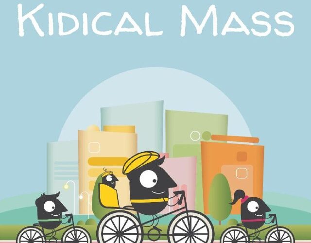 Изображение плаката мероприятия Kidical Mass в Подгорице, 16 сентября 2025 года, посвящённого мобильности.