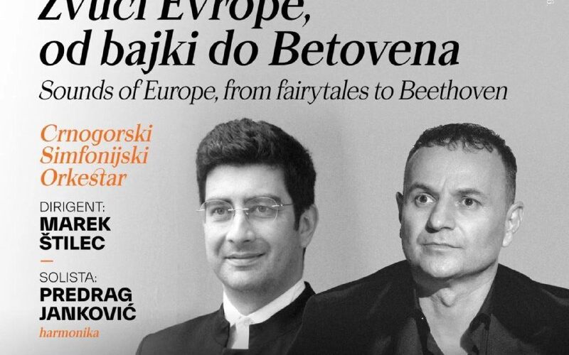 Афиша концерта Звуки Европы в Музыкальном центре Черногории, 7 ноября, дирижёр Марек Штилец.