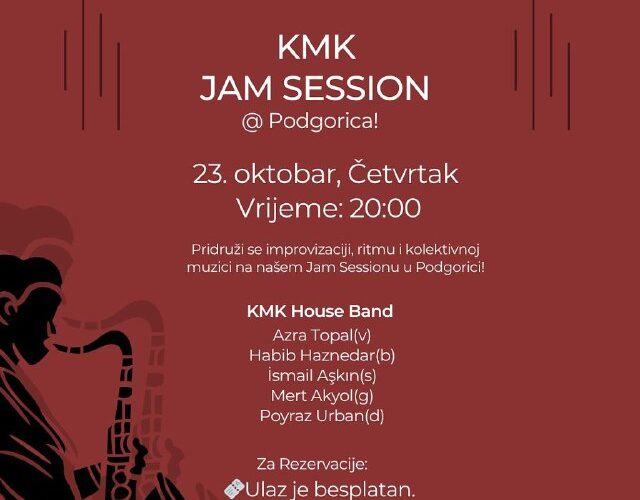 Событие в Подгорице: Jam Session KMK, 23 октября, 20:00 в CKZ Ribnica. Вход свободный. Музыка и импровизация!