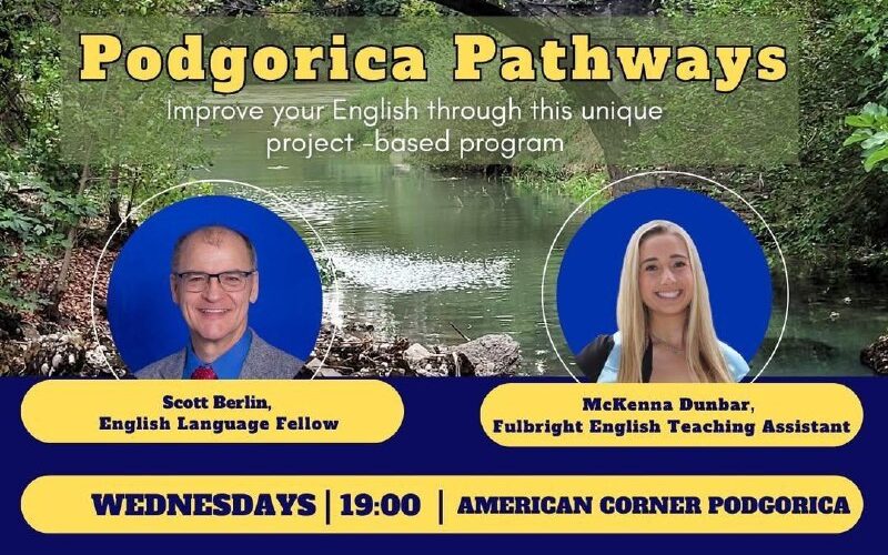 Программа Podgorica Pathways для изучения английского языка в Подгорице, мероприятия по средам в 19:00.