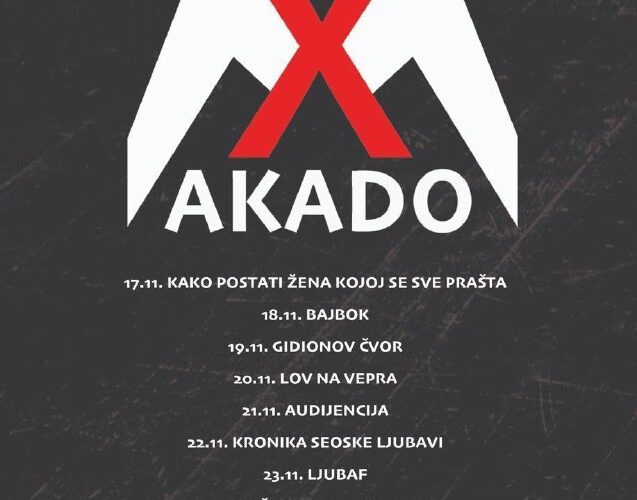 Афиша событий в Черногории: театральный фестиваль AKADO, 17-26 ноября 2025 года, зала DODEST, Подгорица.