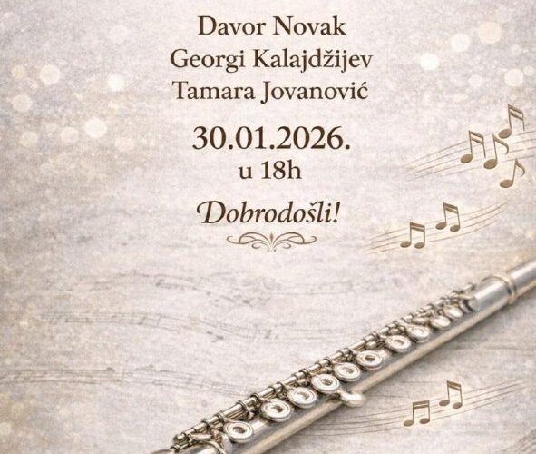 Афиша музыкального концерта в Петроваце, Черногория, 30 января 2026. Камерная музыка для флейты.