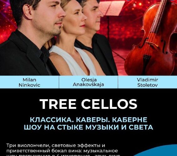 Концерт Tree Cellos в Черногории: классика и каверы с эффектами света, 1 марта, 17:00.