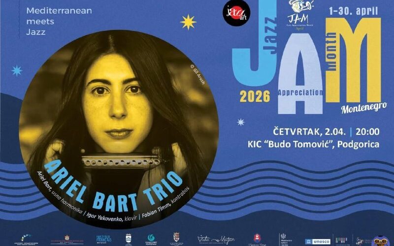 Постер музыки: Ariel Bart Trio на фестивале Jazz Appreciation Month 2026 в Подгорице, Черногория.