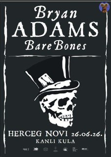 Концерт в Черногории: Bryan Adams в Херцег-Нови, Канли-Кула, 26 июня 2026 года.