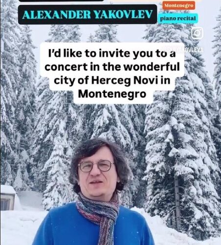 Приглашение на концерт в Герцег-Нови, Черногория, 3 апреля, 19:00, Александр Яковлев, фортепианный концерт.
