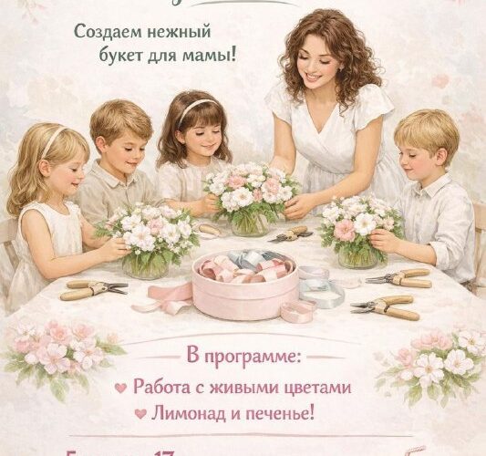 Мастер-класс для детей в Черногории: создание букетов для мам. Будва, Art Wave Studio, 5 марта, 17:00.