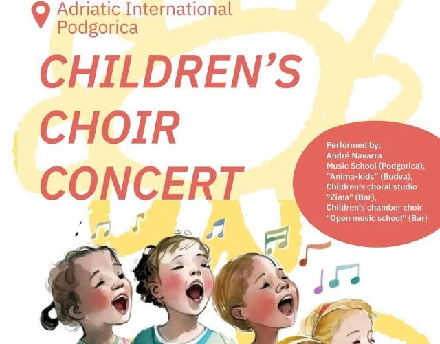 Концерт детского хора в Подгорице 15 марта. Музыкальные школы Черногории участвуют.