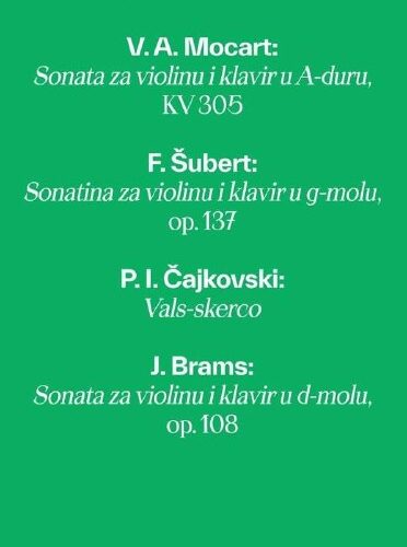 Программа концерта в Черногории: произведения Моцарта, Шуберта, Чайковского и Брамса.