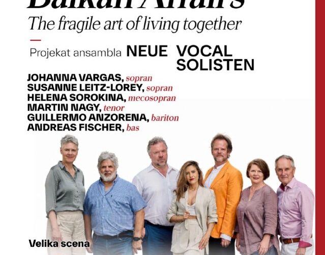 Афиша концерта Balkan Affairs в Черногории, ансамбль Neue Vocal Solisten, 25 мая 2026 года.
